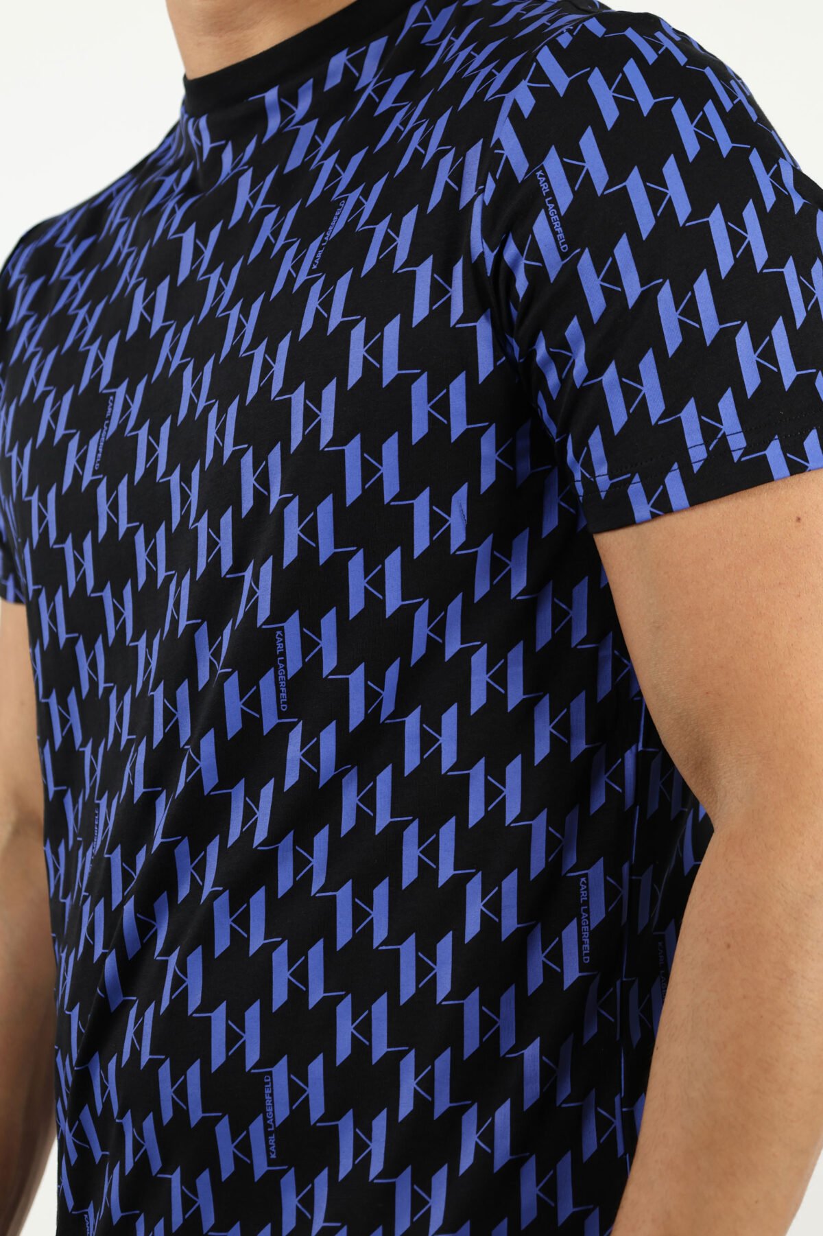 KARL LAGERFELD 755074 TSHIRT ELECTRIC BLUE MONOGRAM – Image 2