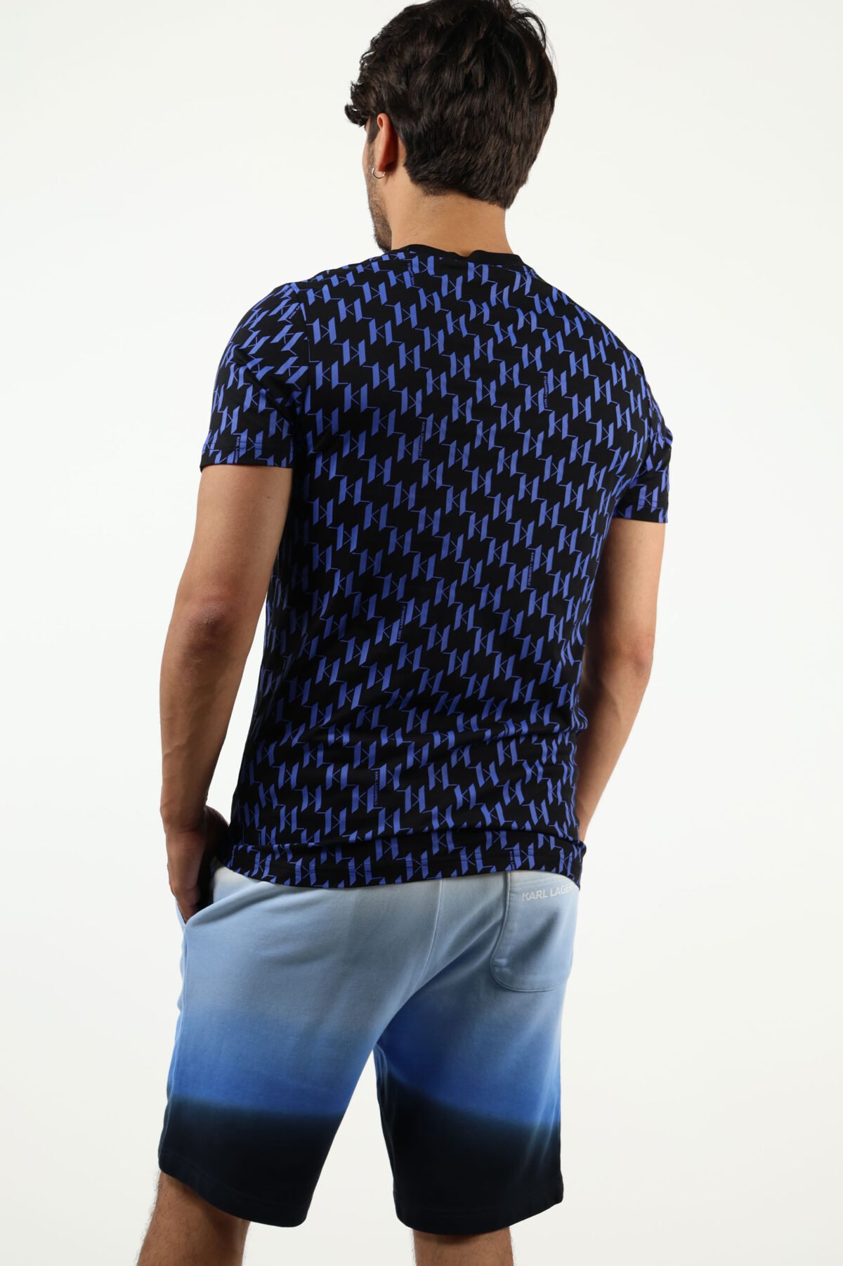 KARL LAGERFELD 755074 TSHIRT ELECTRIC BLUE MONOGRAM – Image 4
